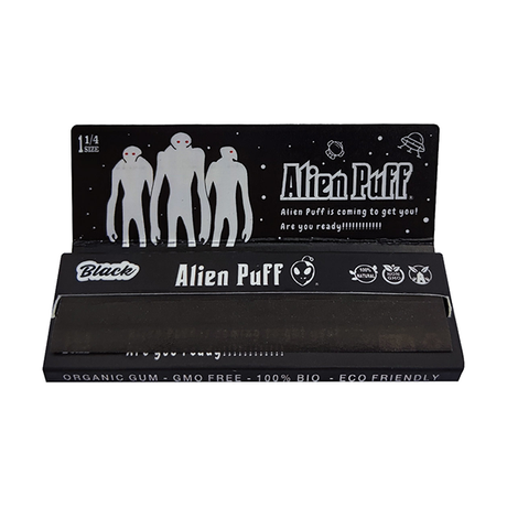 Alien Puff 1 1/4 Size Black Rolling Papers 25 Booklets (HP2125)